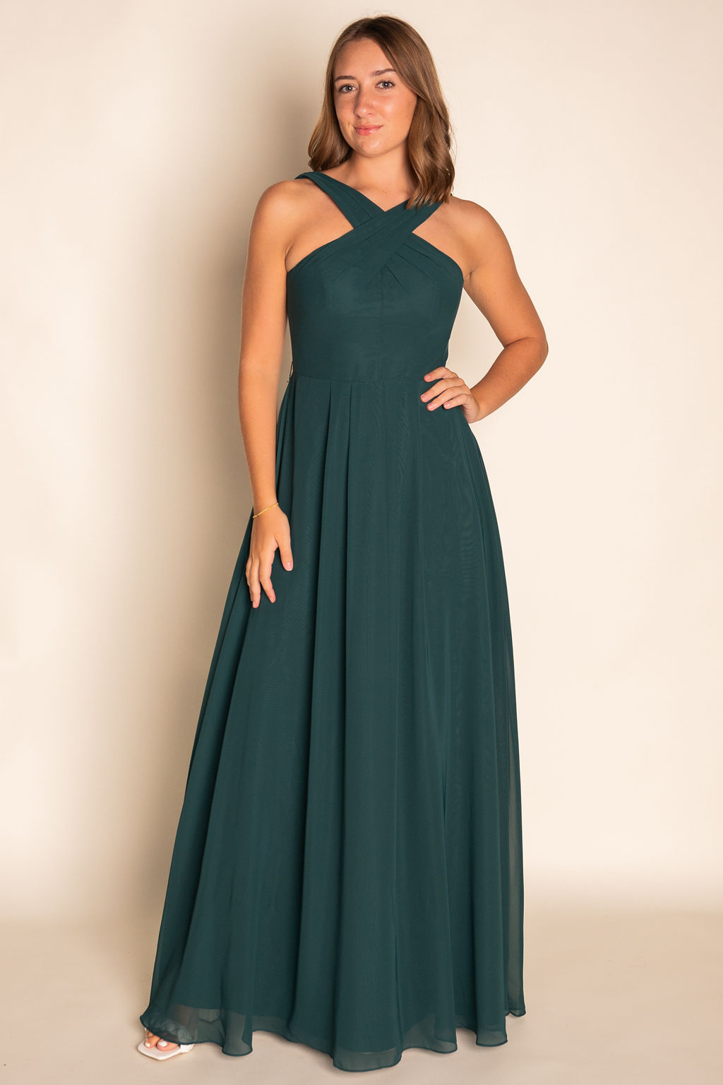 Flowy Pleated Chiffon Dress RJBM071