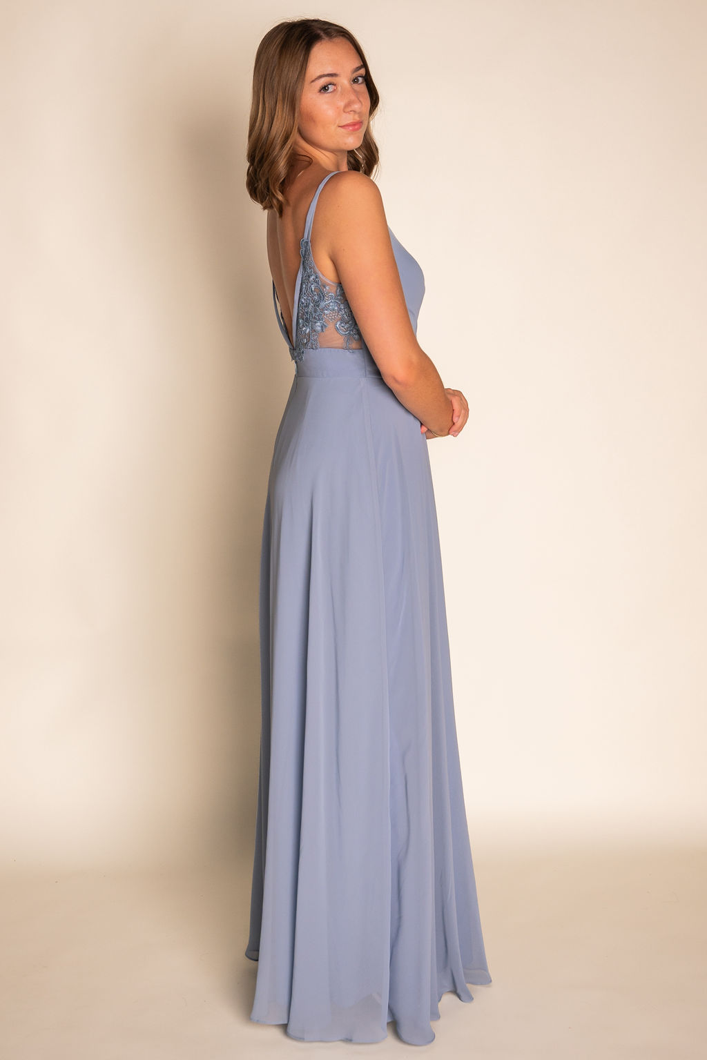 A-Line V-Neck Chiffon Dress RJBM077
