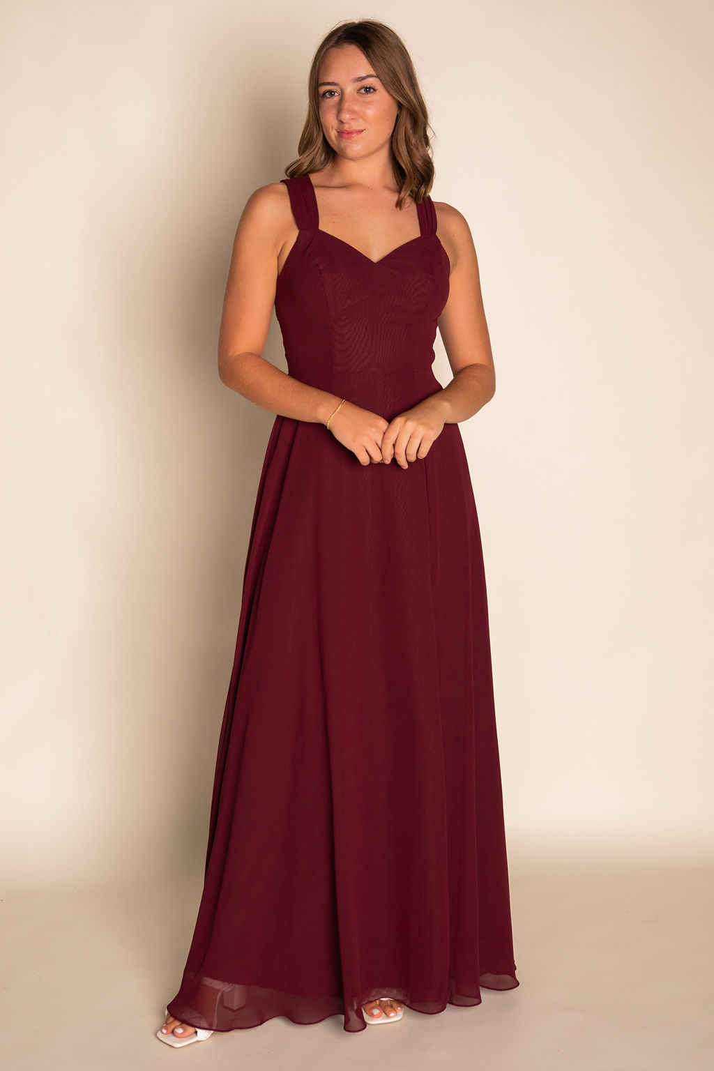 Flowy Sweetheart Neckline Chiffon Dress RJBM087