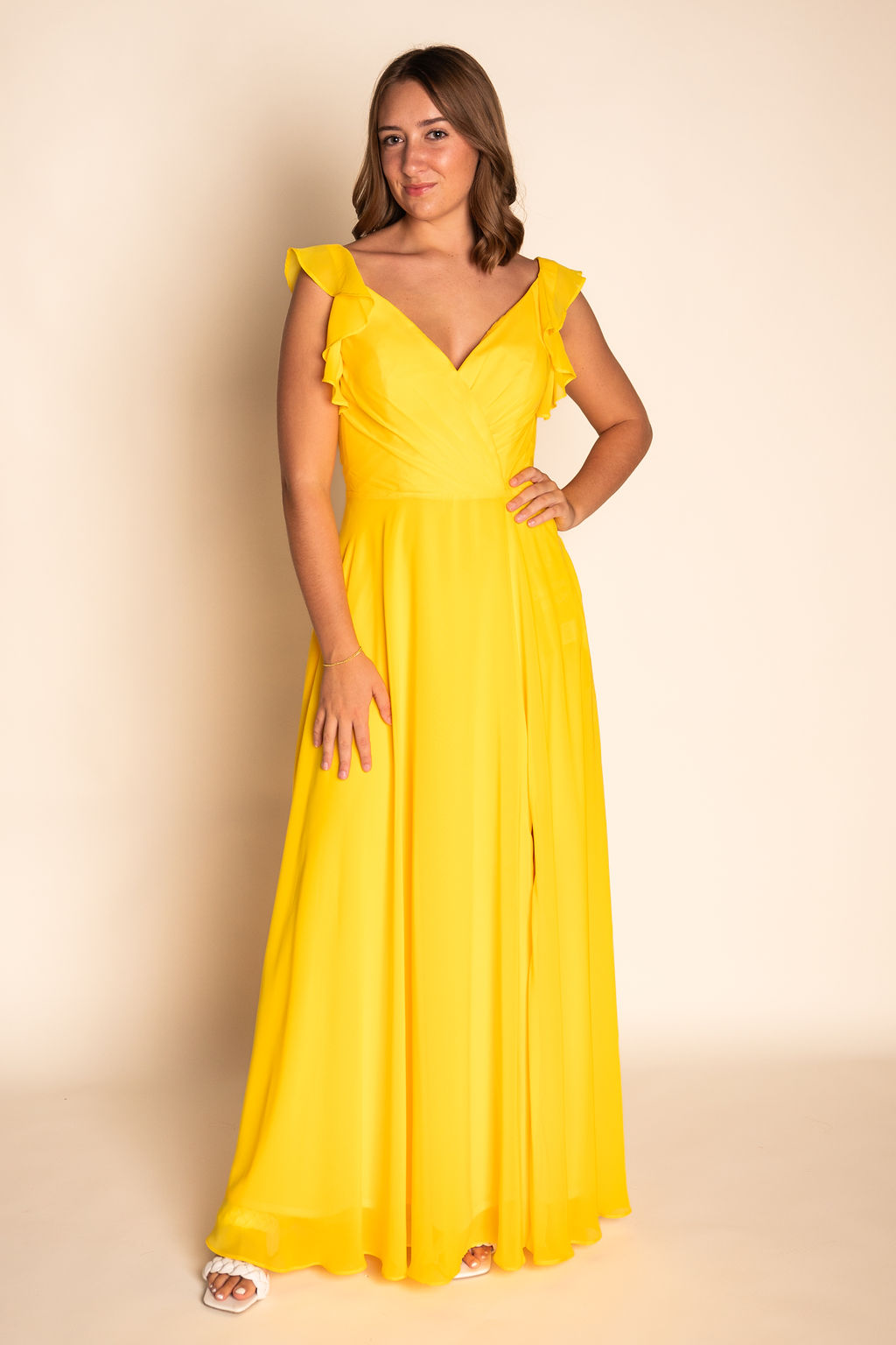 Flowy Pleated Chiffon Dress RJBM096