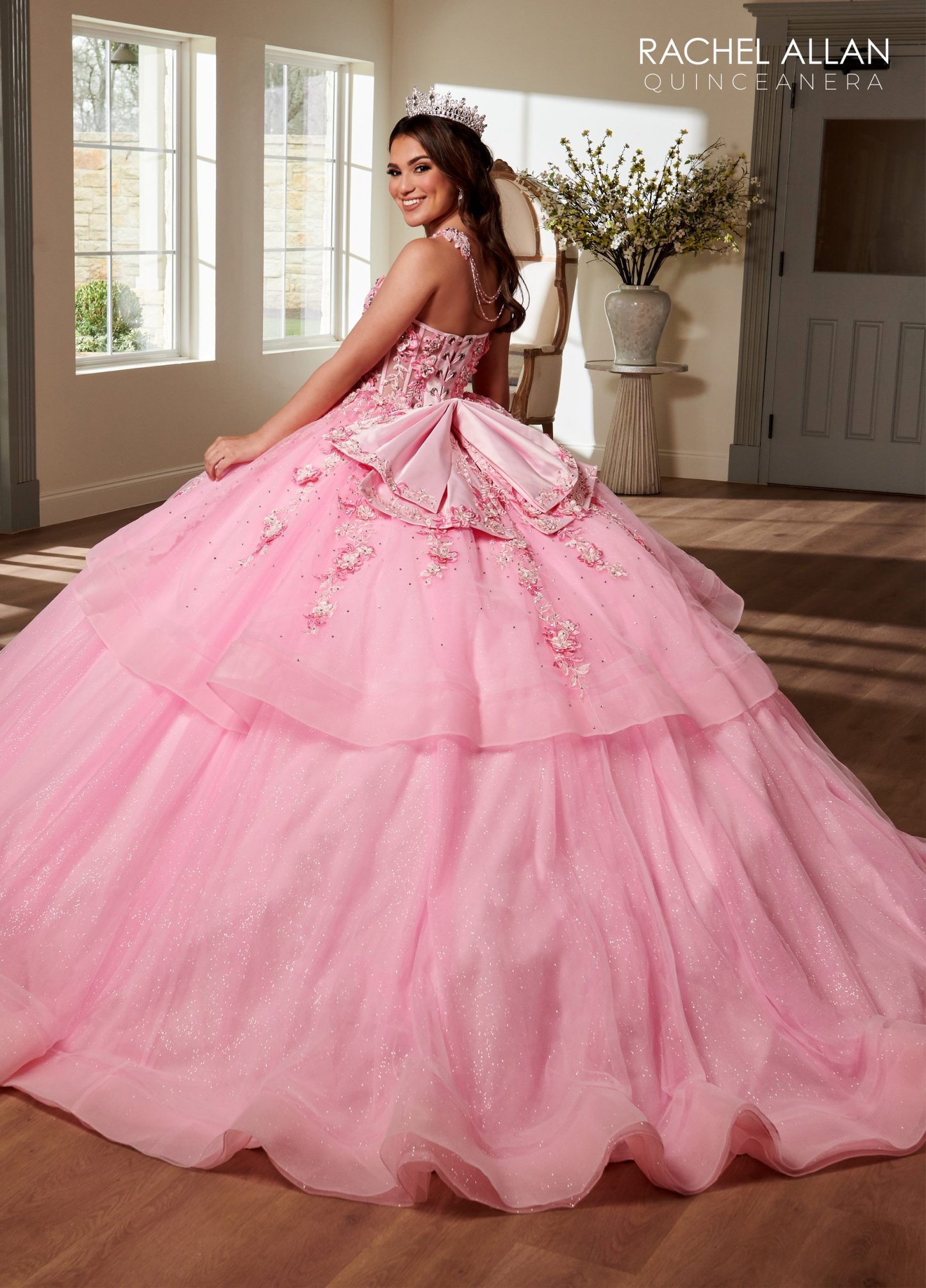 Strapless Sweetheart Glitter Tulle Quinceanera Ball Gown #RQ3119