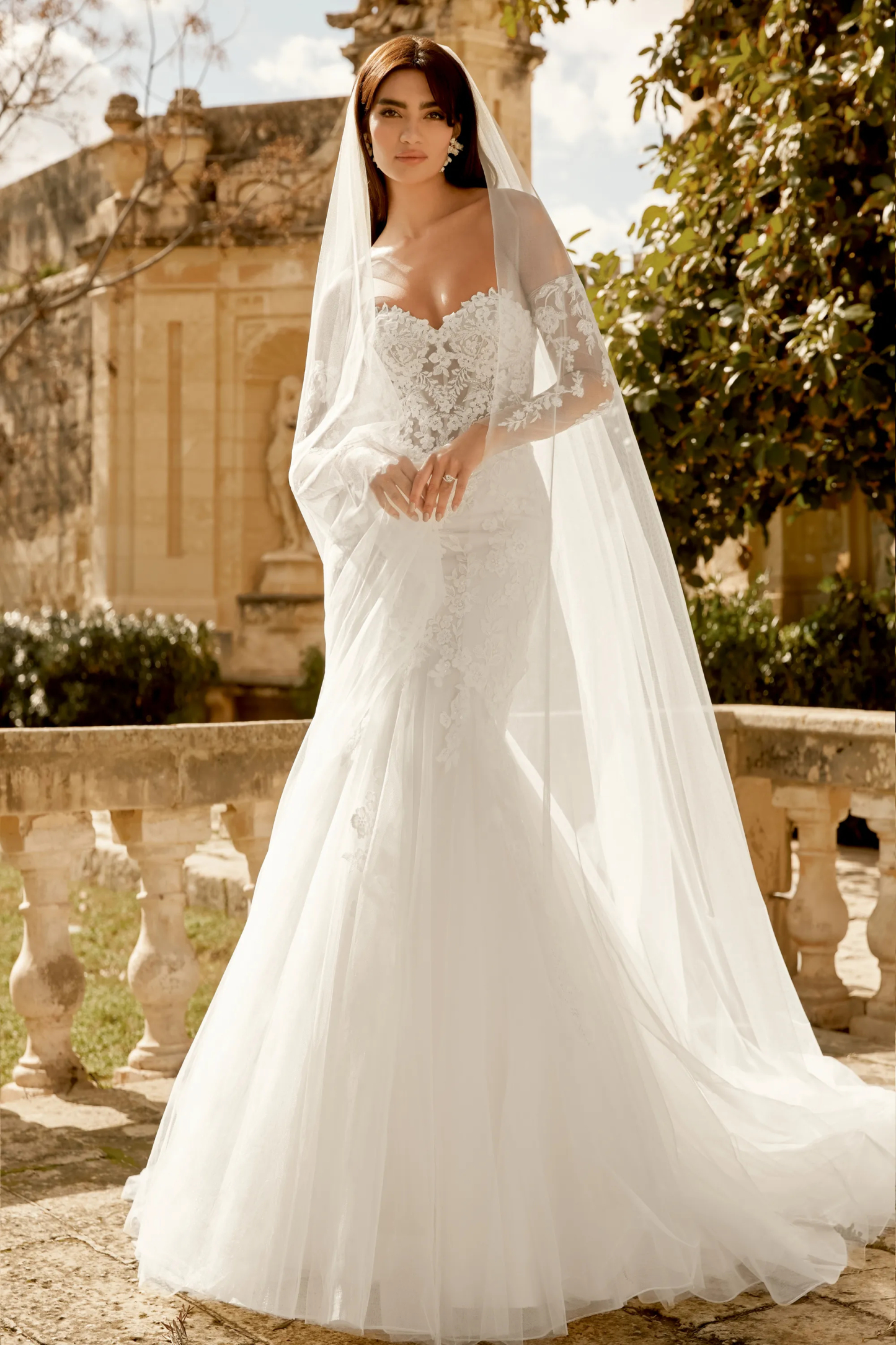Mermaid Sweetheart Curvy Sequins Lace Chapel Wedding Dress 44481