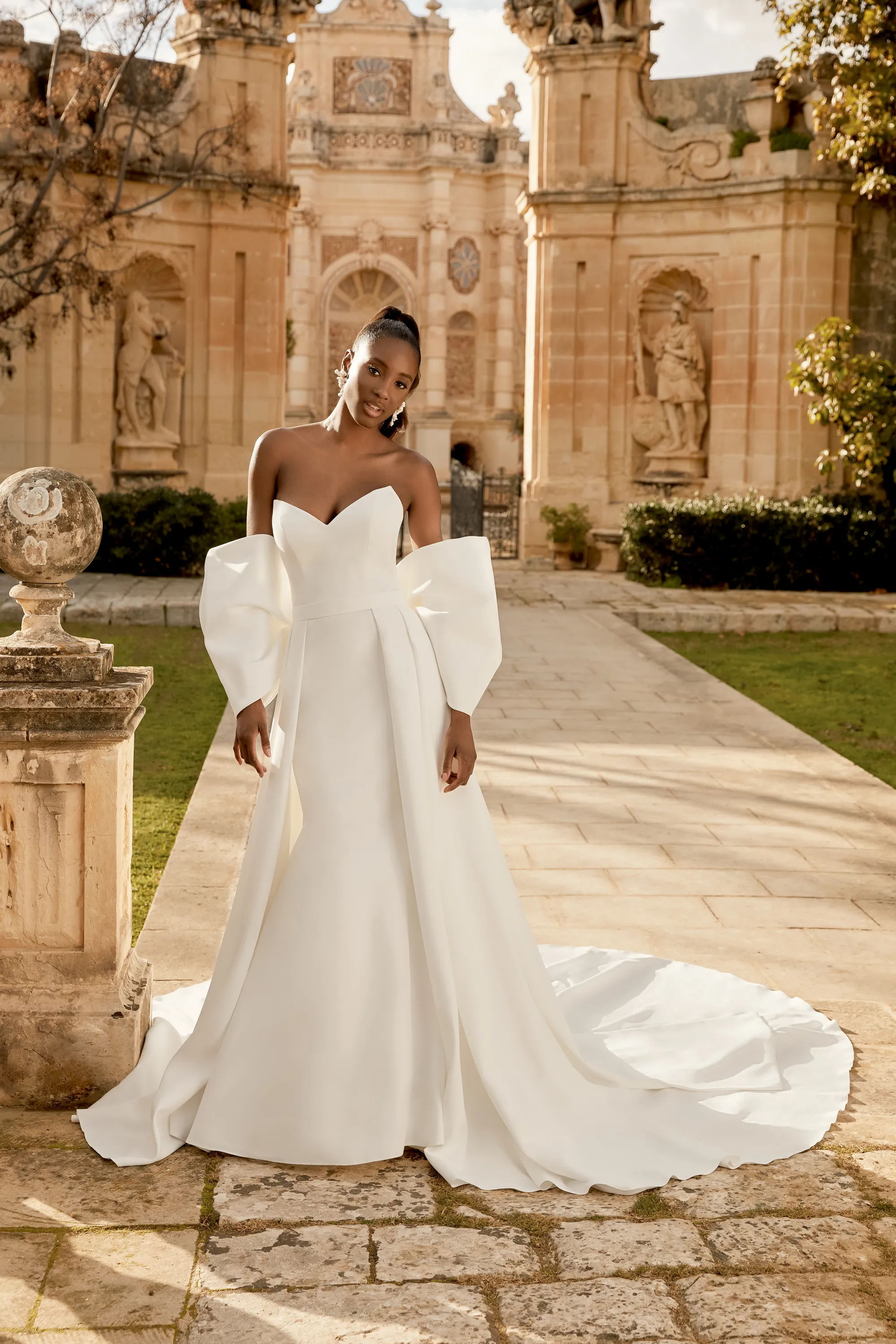 Graceful Mermaid Sweetheart Satin Chapel Wedding Dress 44496