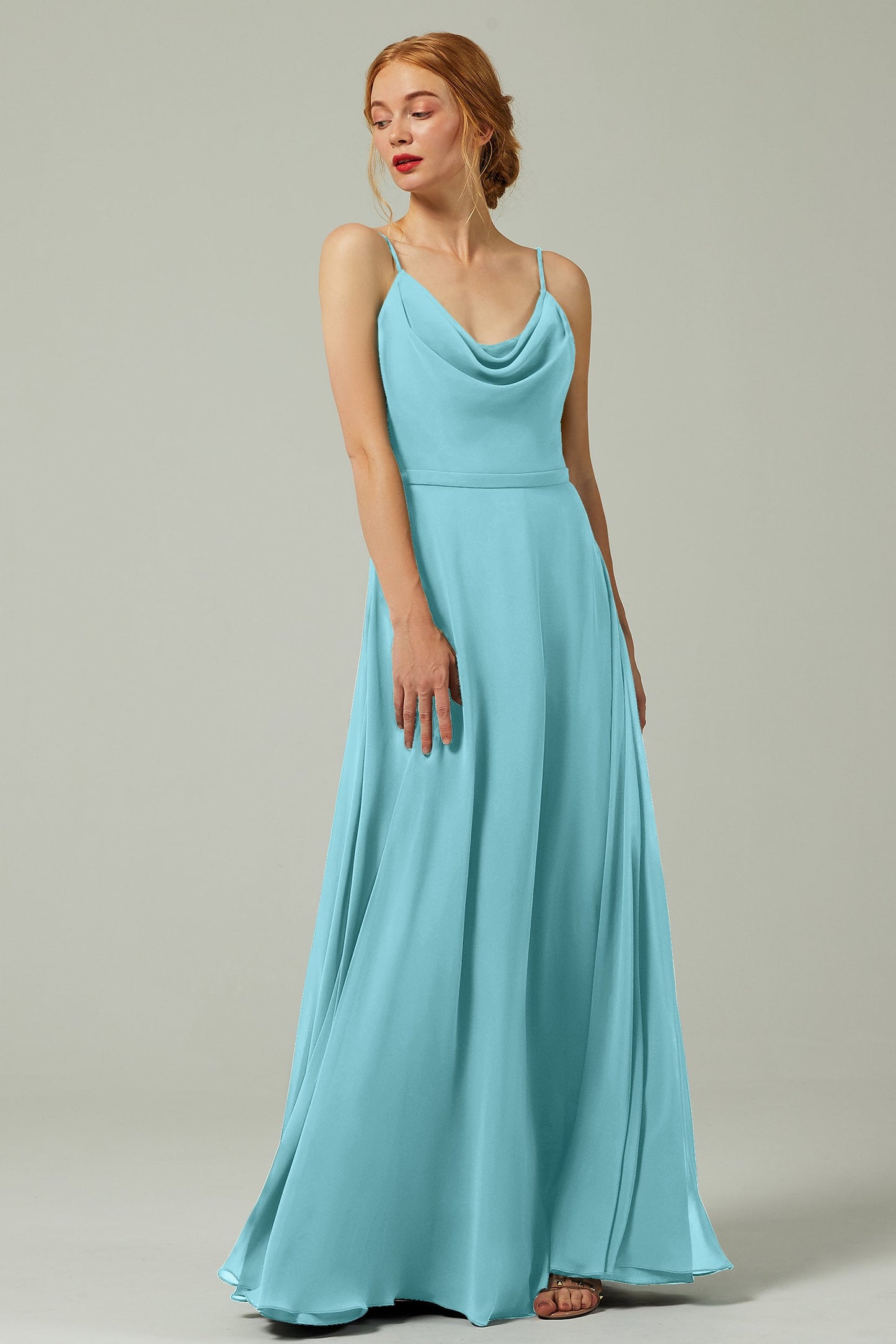 A-Line Floor Length Chiffon Bridesmaid Dress CB0322