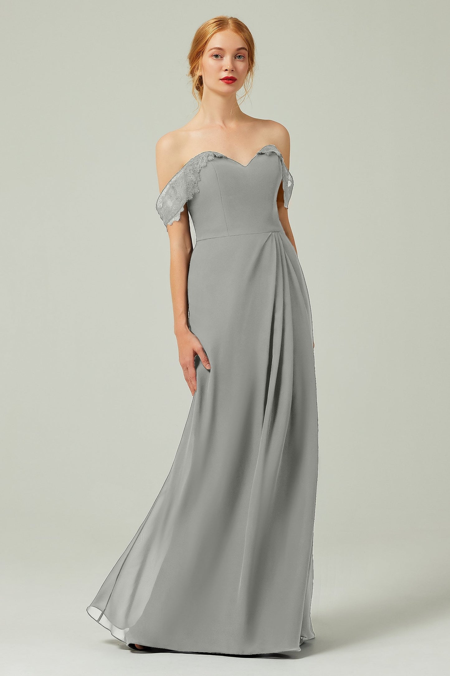 Sheath-Column Floor Length Chiffon Bridesmaid Dress Formal Dresses CB0338