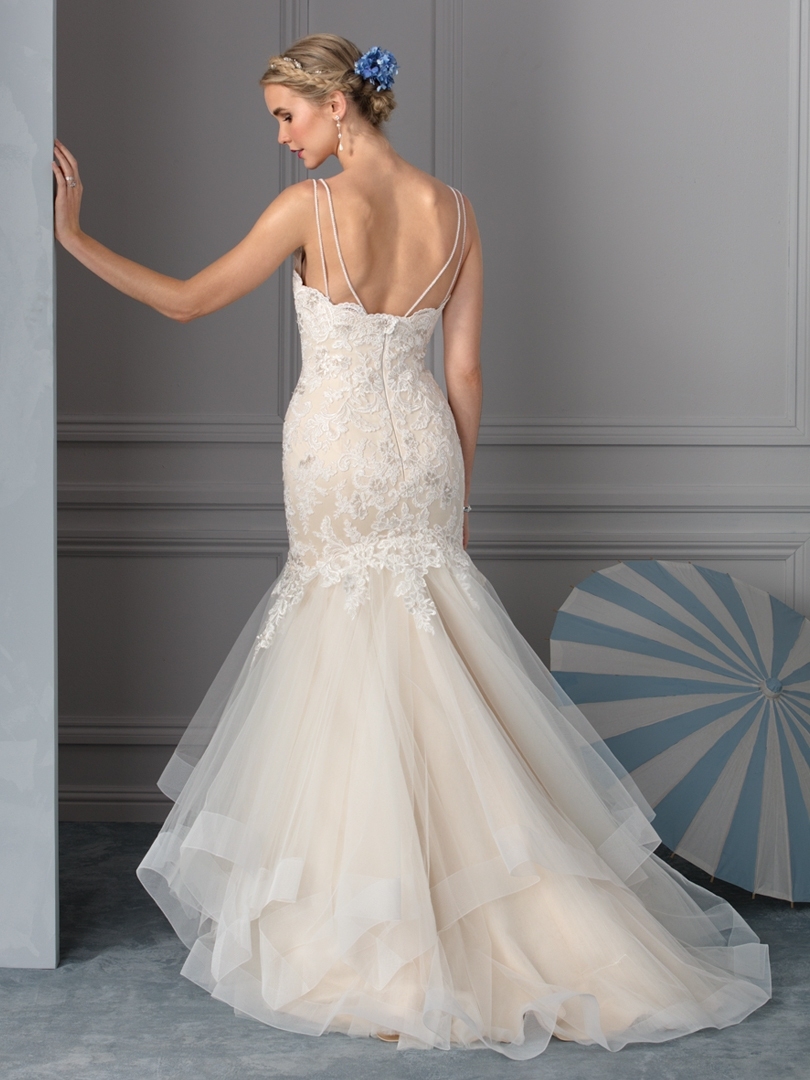 Fit And Flare Spaghetti Straps Sweetheart Lace Wedding Dress ﻿#BL240