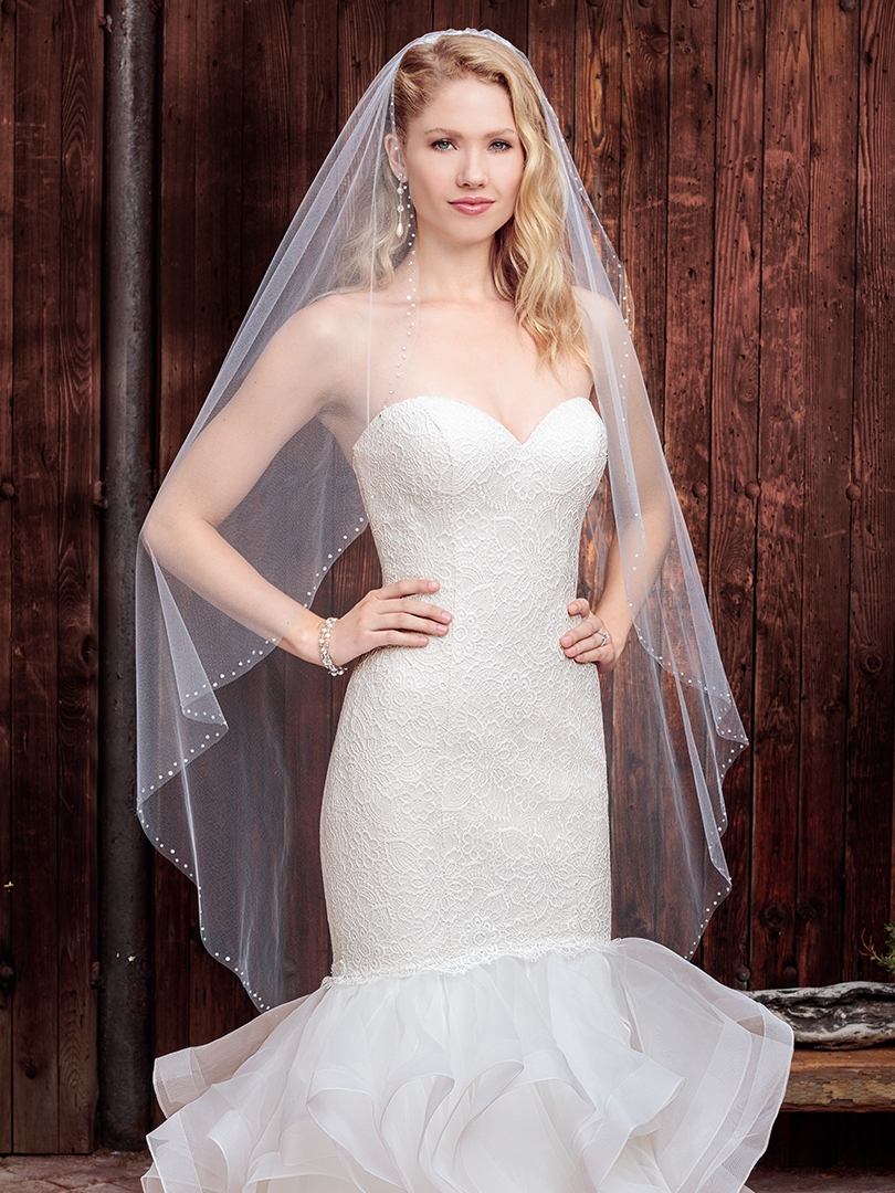 Fit And Flare Strapless Sweetheart Floral Lace Wedding Dress #BL262