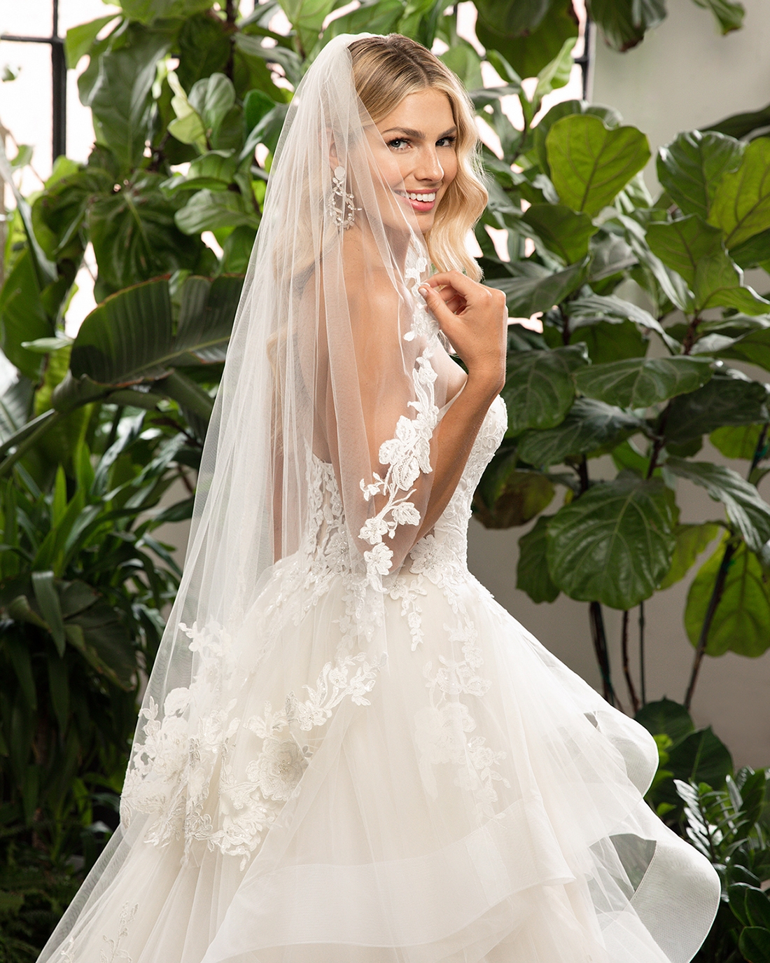 Subtly Layers Upon Layers Strapless Sweetheart Floral Lace Wedding Dress #BL323