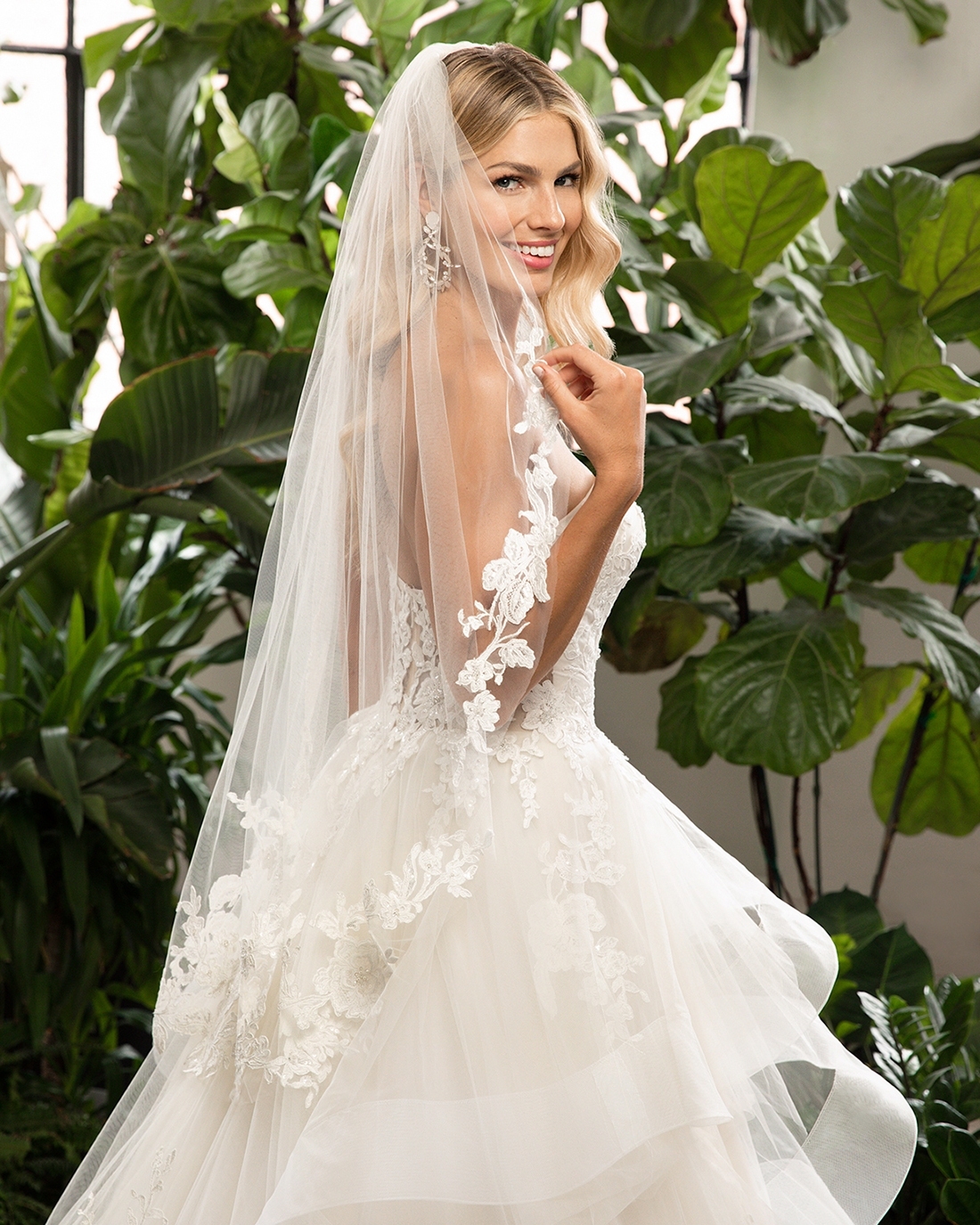 Subtly Layers Upon Layers Strapless Sweetheart Floral Lace Wedding Dress #BL323