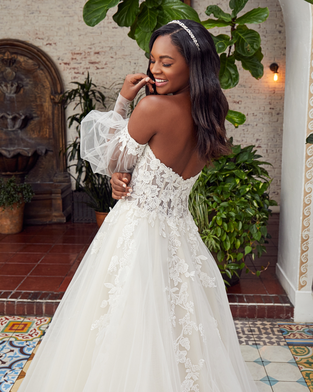 Boho A-Line Strapless Sweetheart Floral Lace Appliques Wedding Dress #BL352