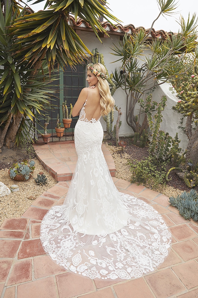 Unique Boho Fit and Flare Sweetheart Lace Wedding Dress #BL379