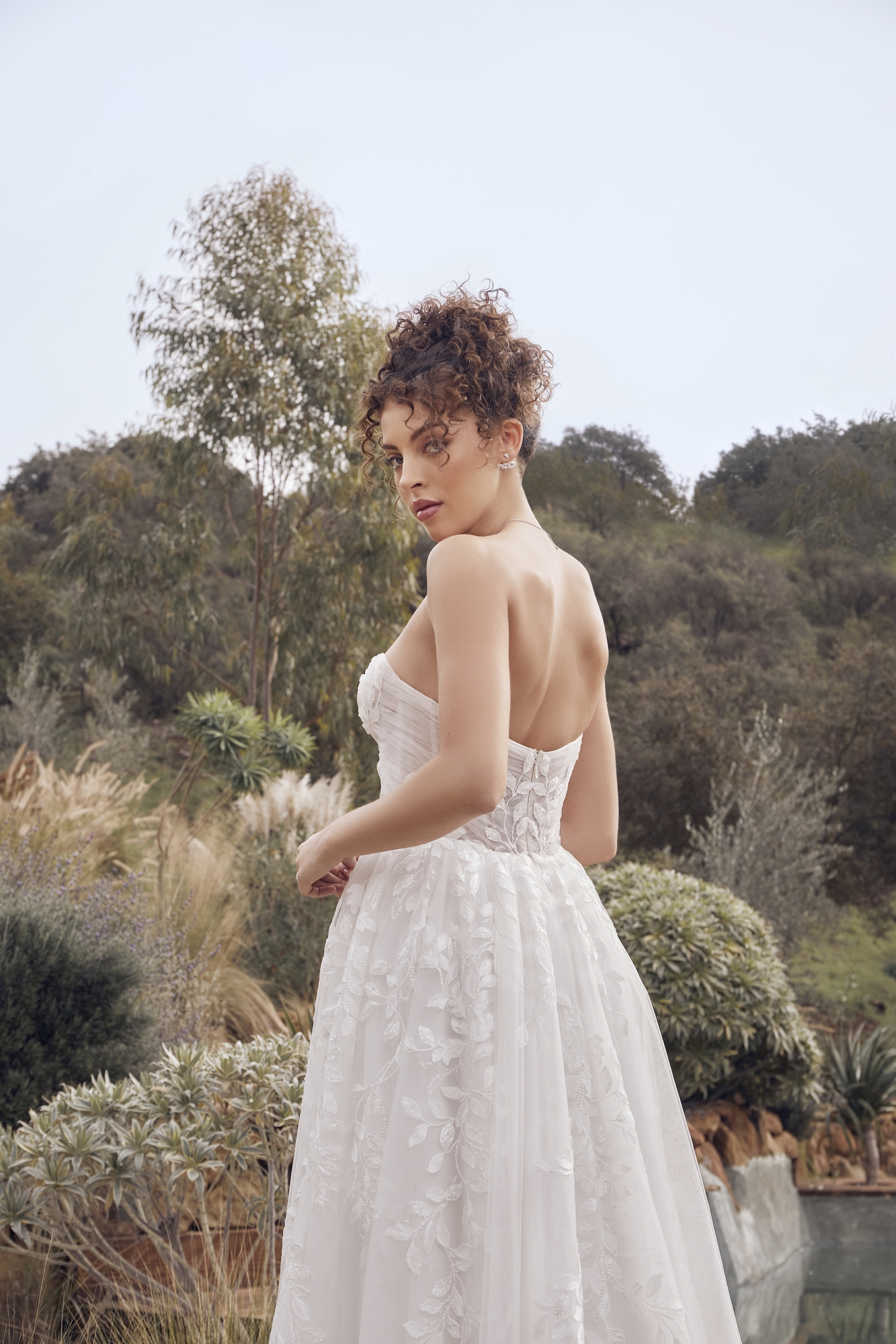 Elegance  A-Line Plunge V-neck Wedding Dress #BL415