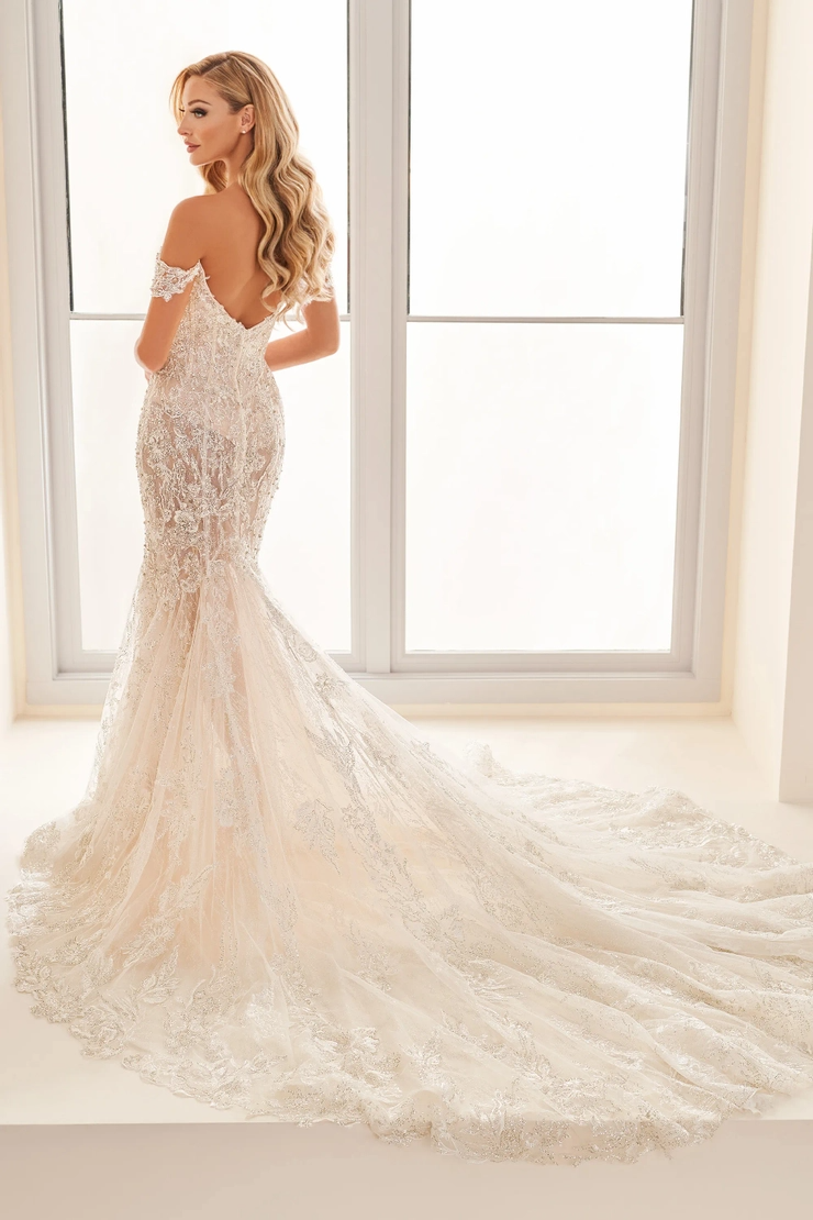 Sexy Fit and Flare Sweetheart Lace Applique Wedding Dress #E2532
