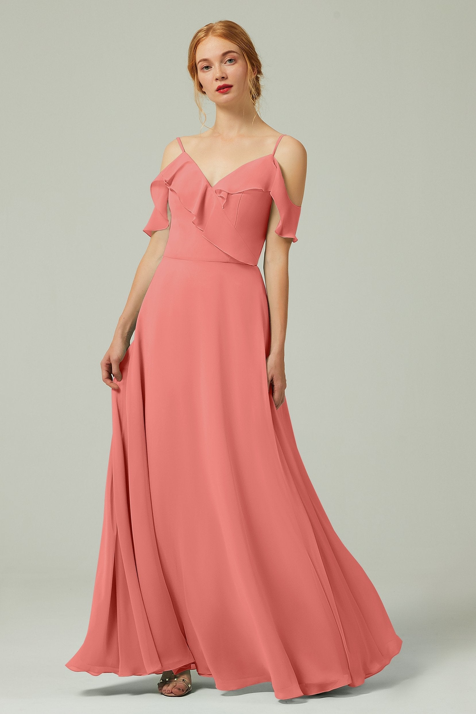 A-Line Floor Length Chiffon Bridesmaid Dress CB0326