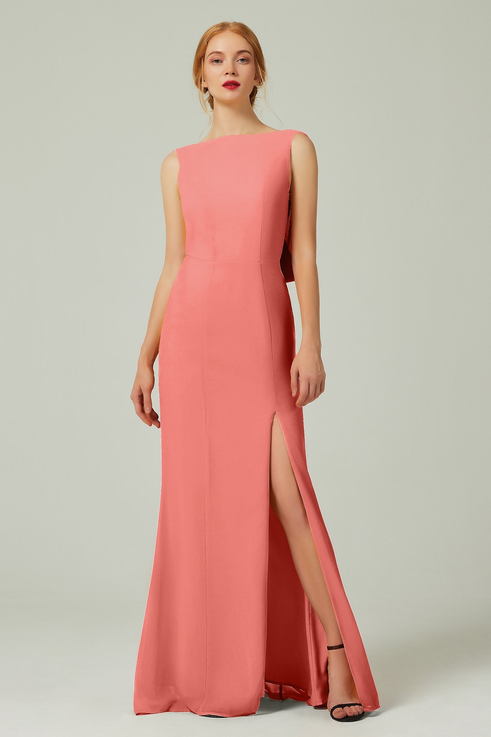 Sheath-Column Sweep-Brush Chiffon Bridesmaid Dress Formal Dresses CB0310