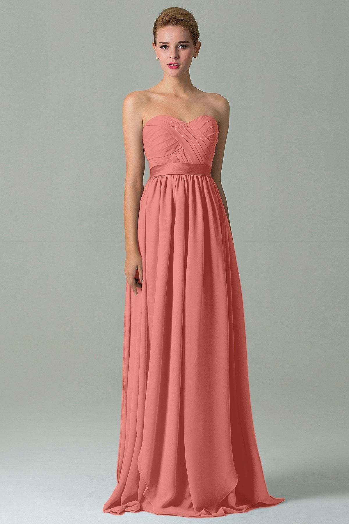 Sheath Floor Length Chiffon Bridesmaid Dress COZF140A1