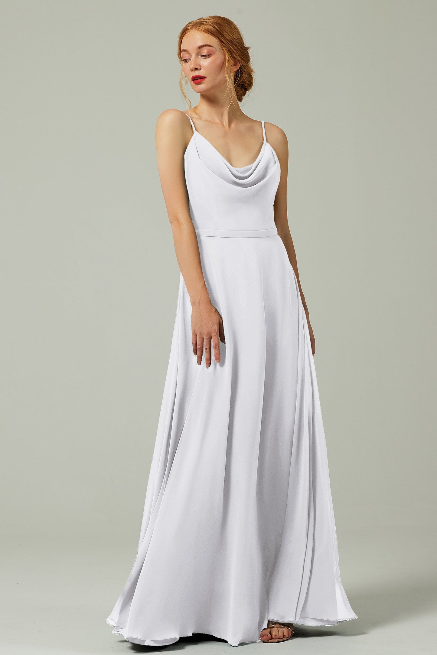 A-Line Floor Length Chiffon Bridesmaid Dress CB0322