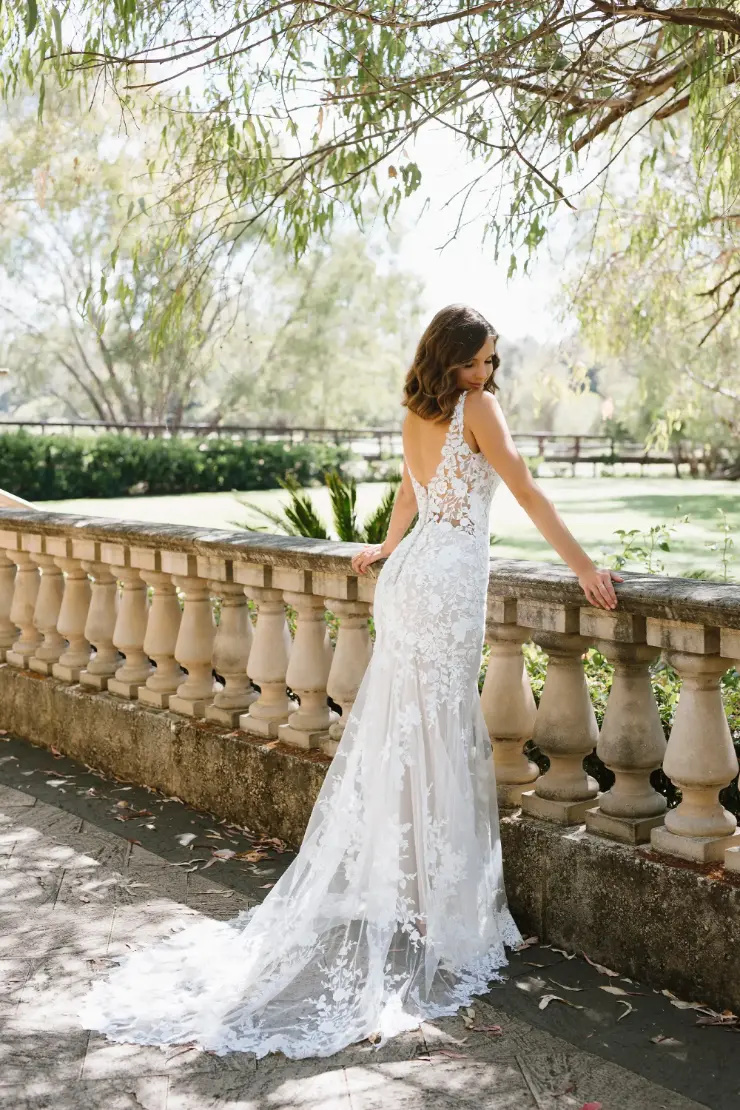 Boho-Inspired Wedding Gown With Cotton Lace #Y12238