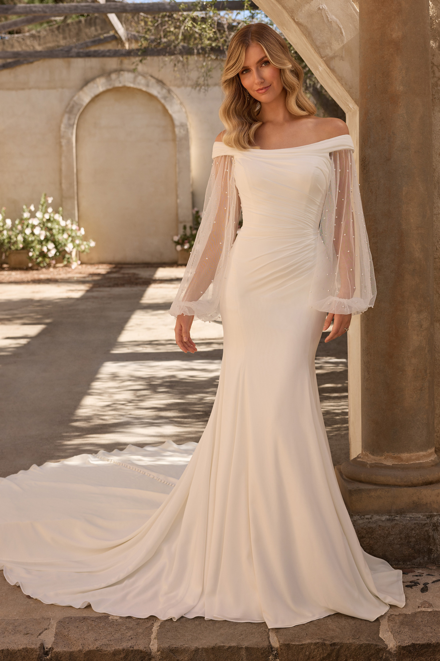 Soft Chiffon Bridal Gown With Draping SAGE | STYLE Y3147