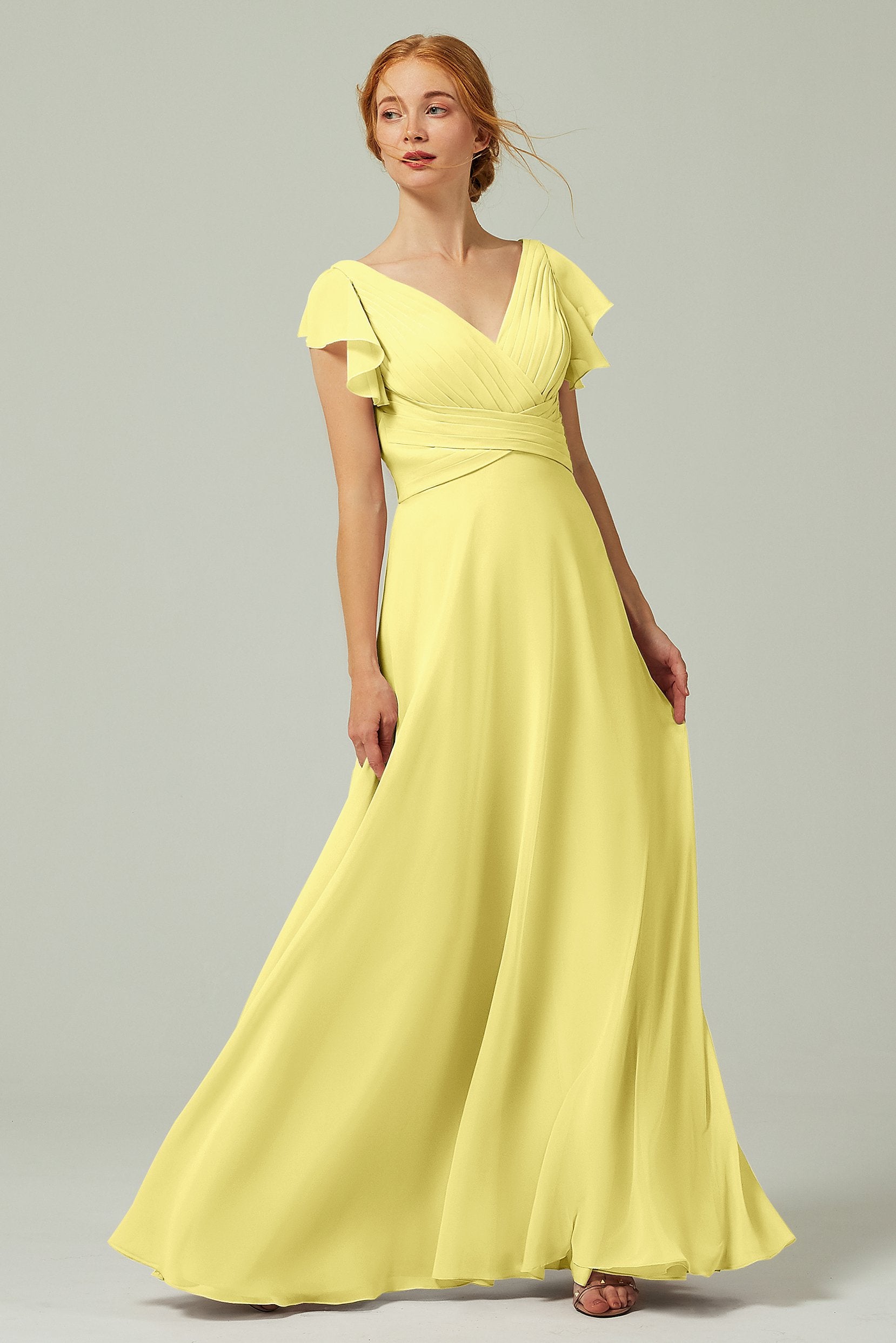 A-Line Floor Length Chiffon Bridesmaid Dress CB0302
