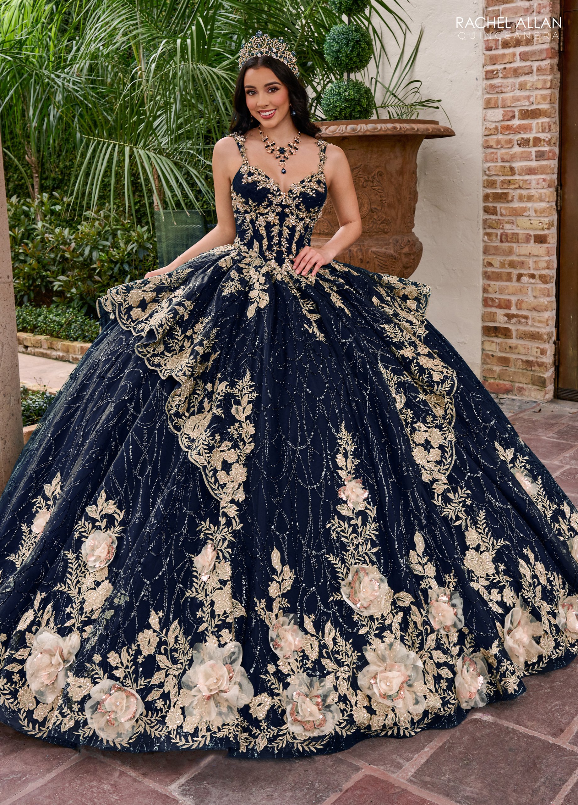 Unique Glitter Tulle Applique Beading Quinceanera Ball Gown #RQ3140