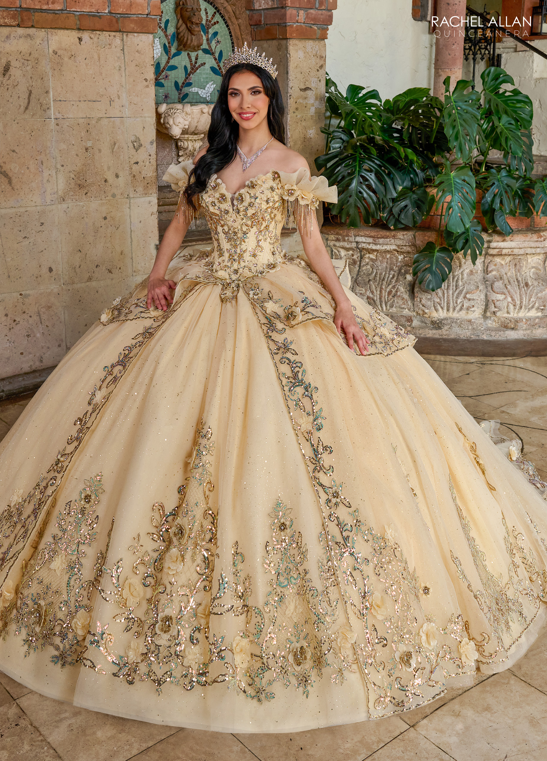 Stunning Tulle Sweetheart Off-The-Shoulder Quinceanera Ball Gown #RQ3137