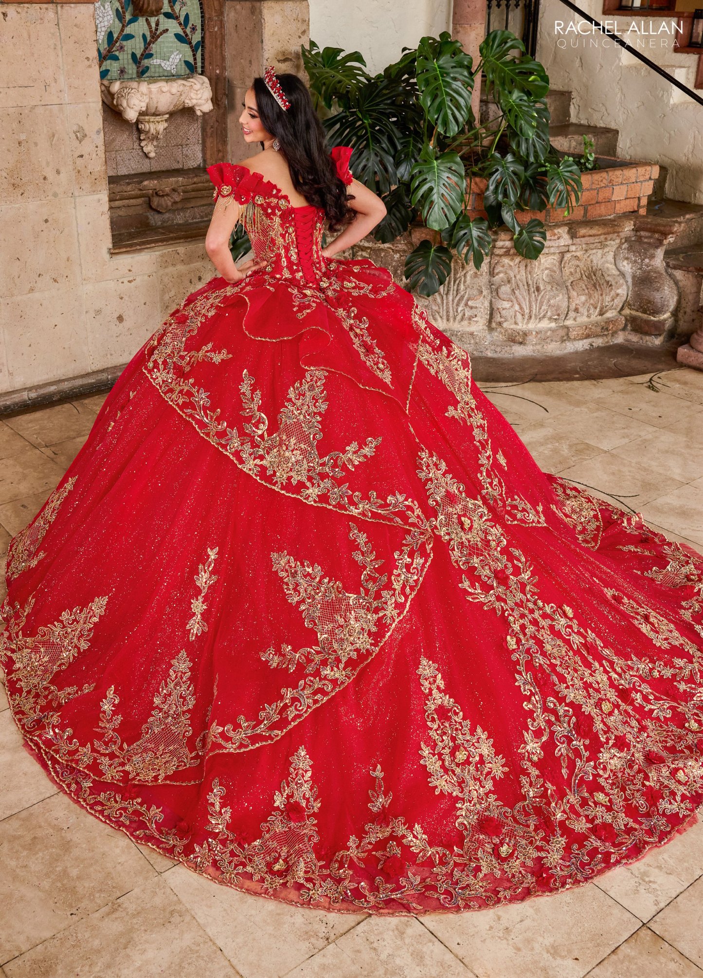 Stunning Tulle Sweetheart Off-The-Shoulder Quinceanera Ball Gown #RQ3137