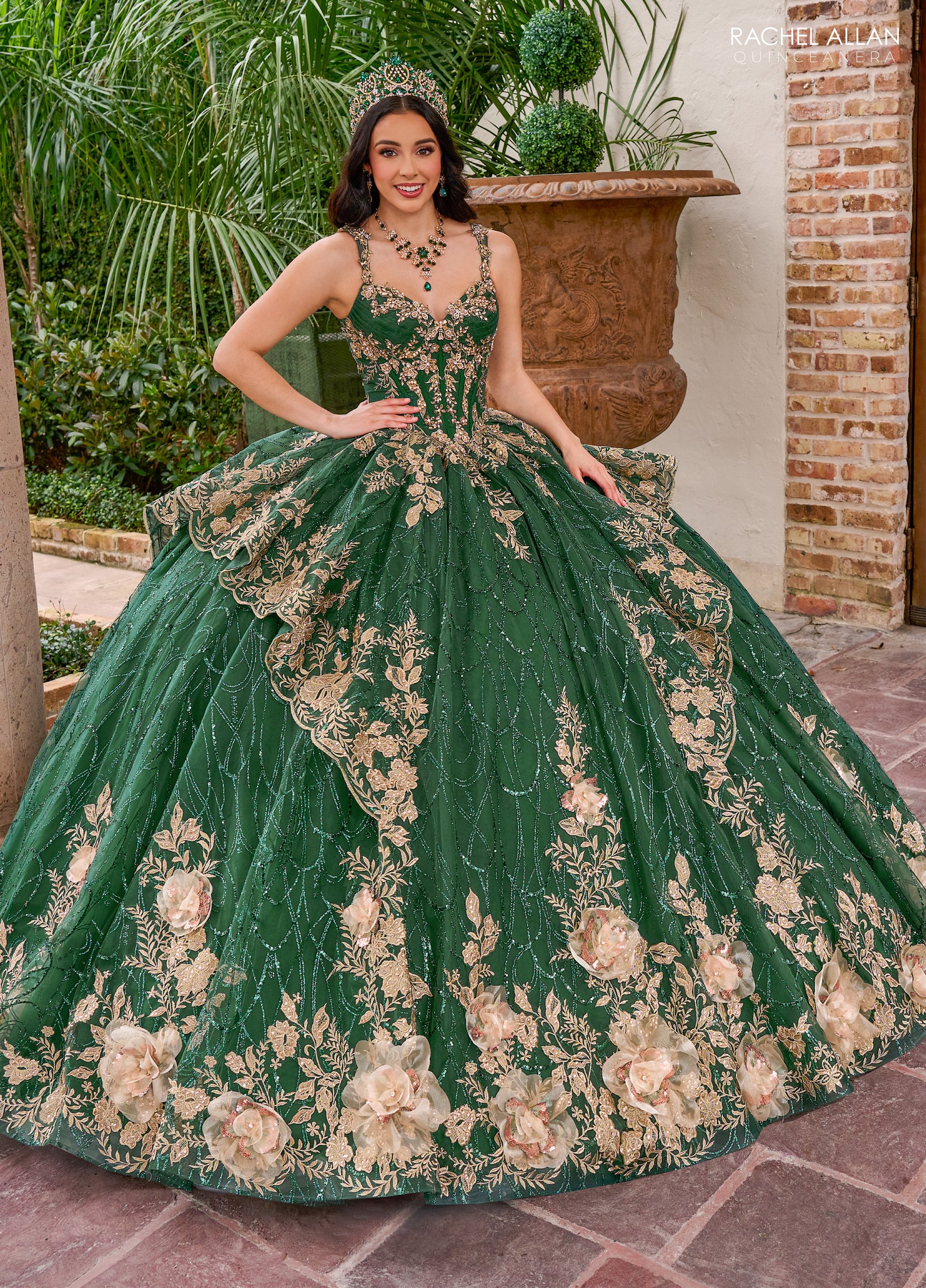 Unique Glitter Tulle Applique Beading Quinceanera Ball Gown #RQ3140