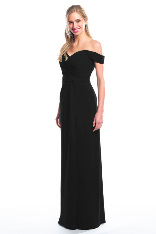 BARI JAY STYLE 2077 Off The Shoulder Bridesmaid Dress with pleated skirt