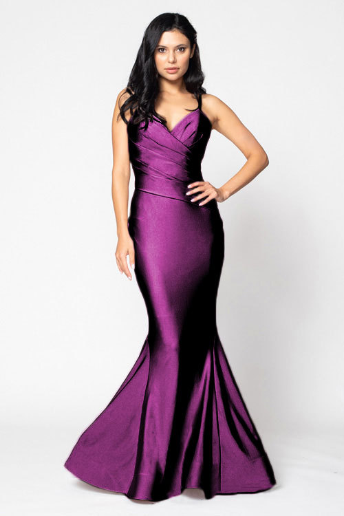 BARI JAY STYLE 2204 Mermaid V-Neck Lux Stretch Bridesmaid Dress