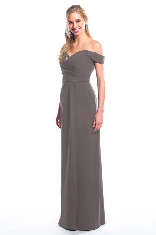 BARI JAY STYLE 2077 Off The Shoulder Bridesmaid Dress with pleated skirt