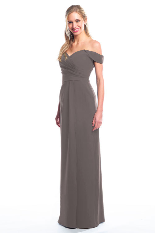 BARI JAY STYLE 2077 Off The Shoulder Bridesmaid Dress with pleated skirt