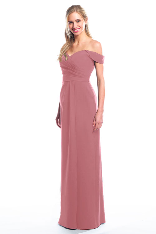 BARI JAY STYLE 2077 Off The Shoulder Bridesmaid Dress with pleated skirt