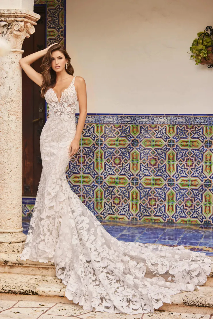 # MARTIN THORNBURG MT3230 Mermaid Plunging V-Neck Tulle Wedding Dress