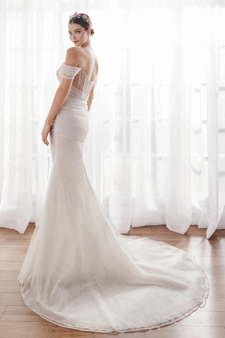 # MARTIN THORNBURG MT5101 Mermaid Sculpted Off-the-Shoulder Tulle Wedding Dress