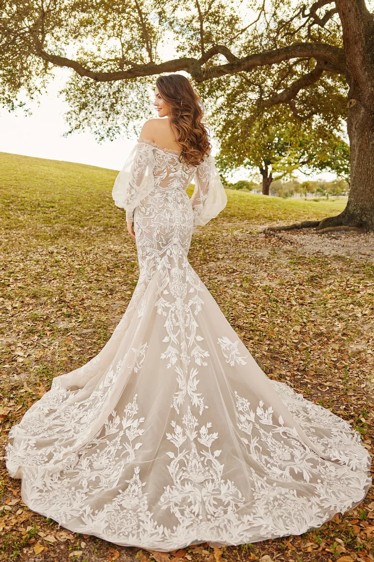 # MARTIN THORNBURG MTL9103F Mermaid Sweetheart Long Sleeve Organza Wedding Dress