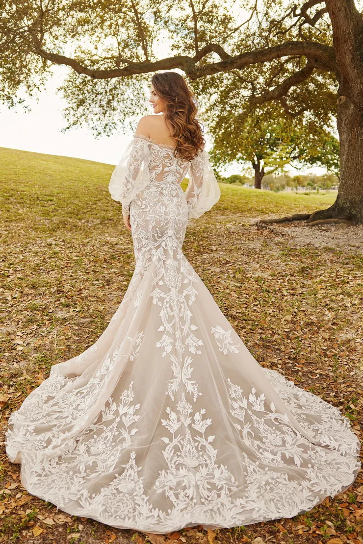 # MARTIN THORNBURG MTL9103F Mermaid Sweetheart Long Sleeve Organza Wedding Dress