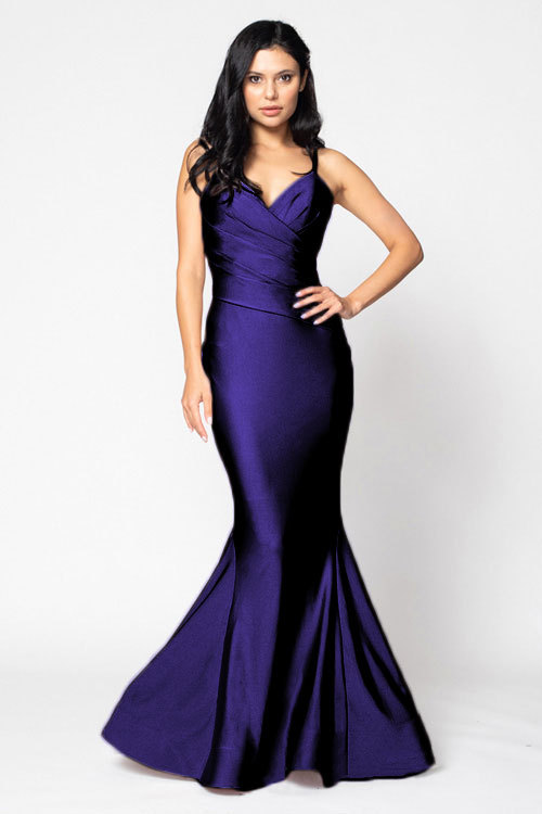 BARI JAY STYLE 2204 Mermaid V-Neck Lux Stretch Bridesmaid Dress