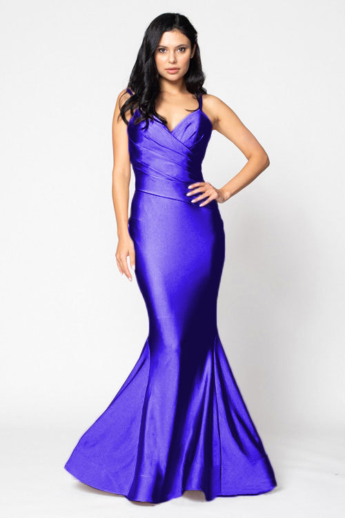 BARI JAY STYLE 2204 Mermaid V-Neck Lux Stretch Bridesmaid Dress