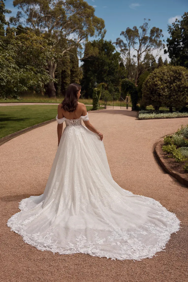 Regal Two-Piece Wedding Dress With Luxurious Sparkle # ST624