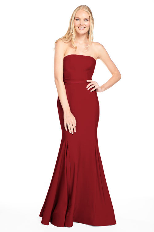 BARI JAY STYLE 2015 Strapless Stretch Crepe Gown