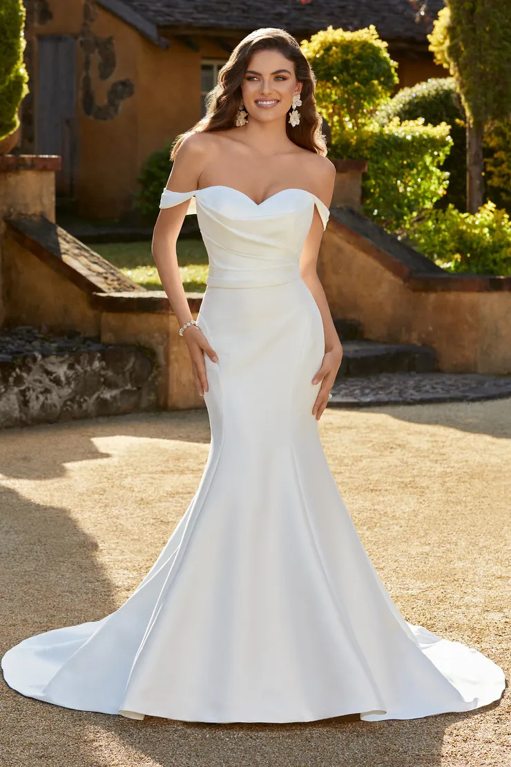 Stunning Sheath Wedding Dress With Ruching #Y12237F