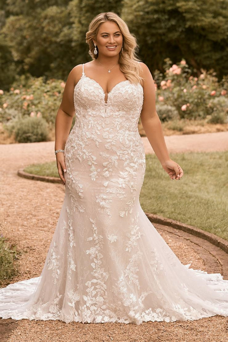 Plus Size Fit And Flare Lace Wedding Dress #Y22171HB