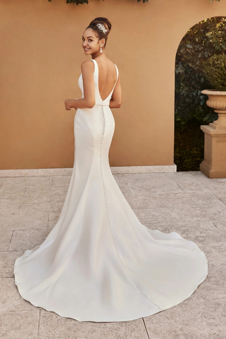 Stretch Mikado Fit And Flare Wedding Dress # Y3102