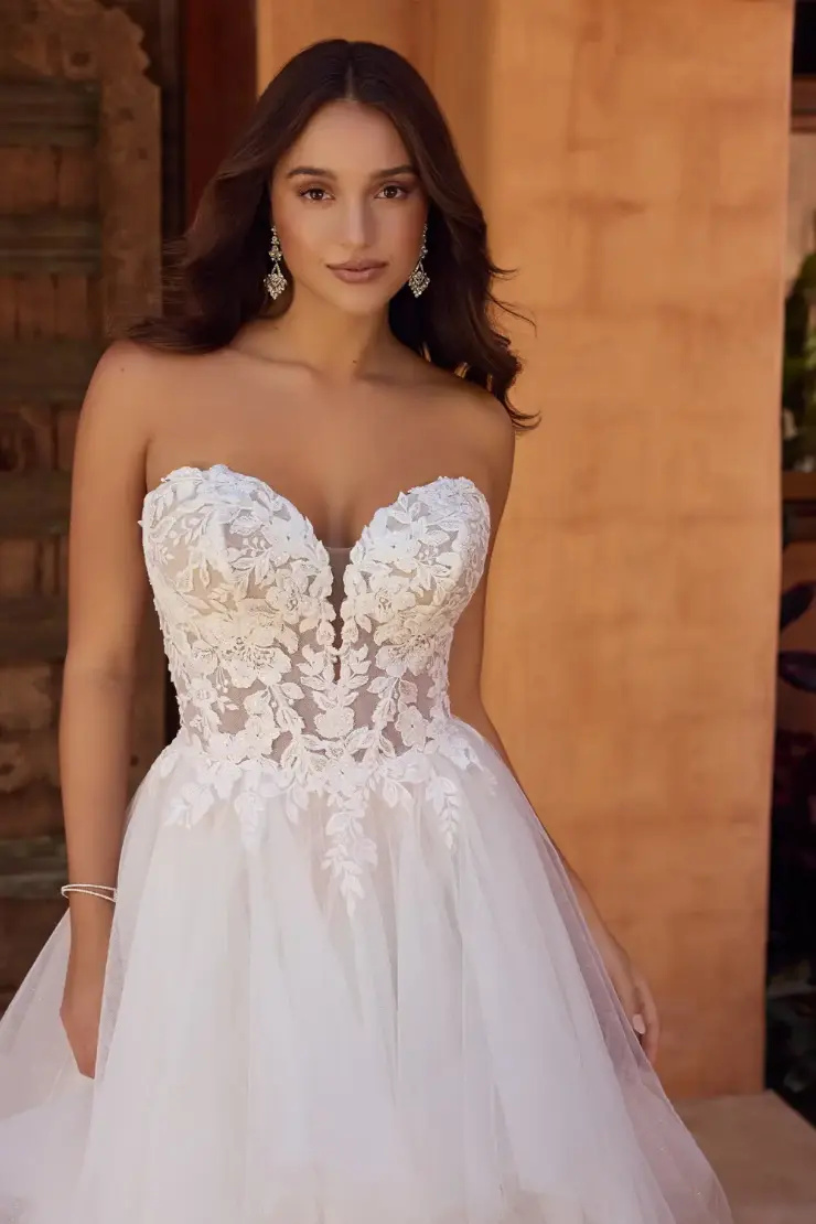 Modern Ball Gown With Magnificent Lace Bodice # Y3131