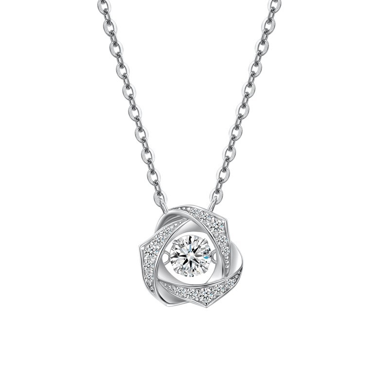Ferris wheel original S925 sterling silver beating heart necklace women light luxury niche versatile clavicle chain love