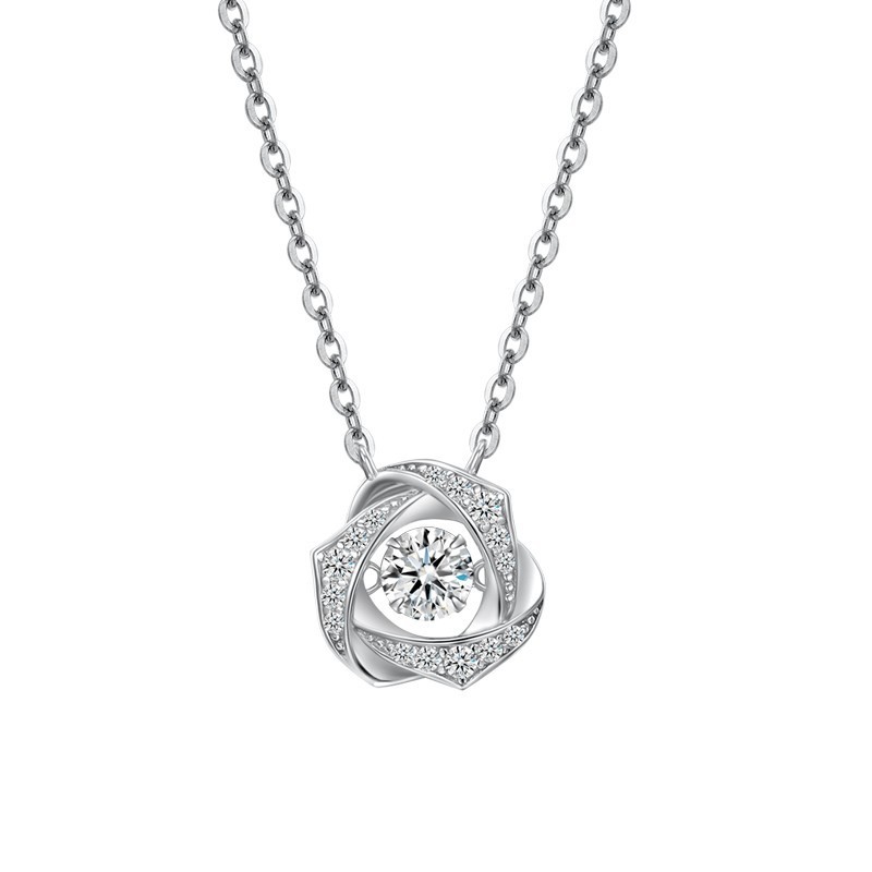 Ferris wheel original S925 sterling silver beating heart necklace women light luxury niche versatile clavicle chain love