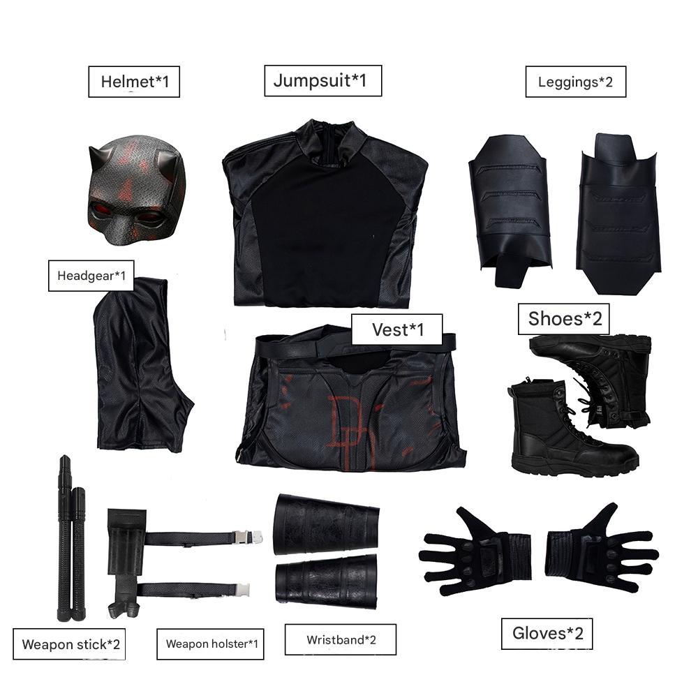 Daredevil Season 2 Matthew Michael "Matt" Murdock Blacck Cosplay Costume