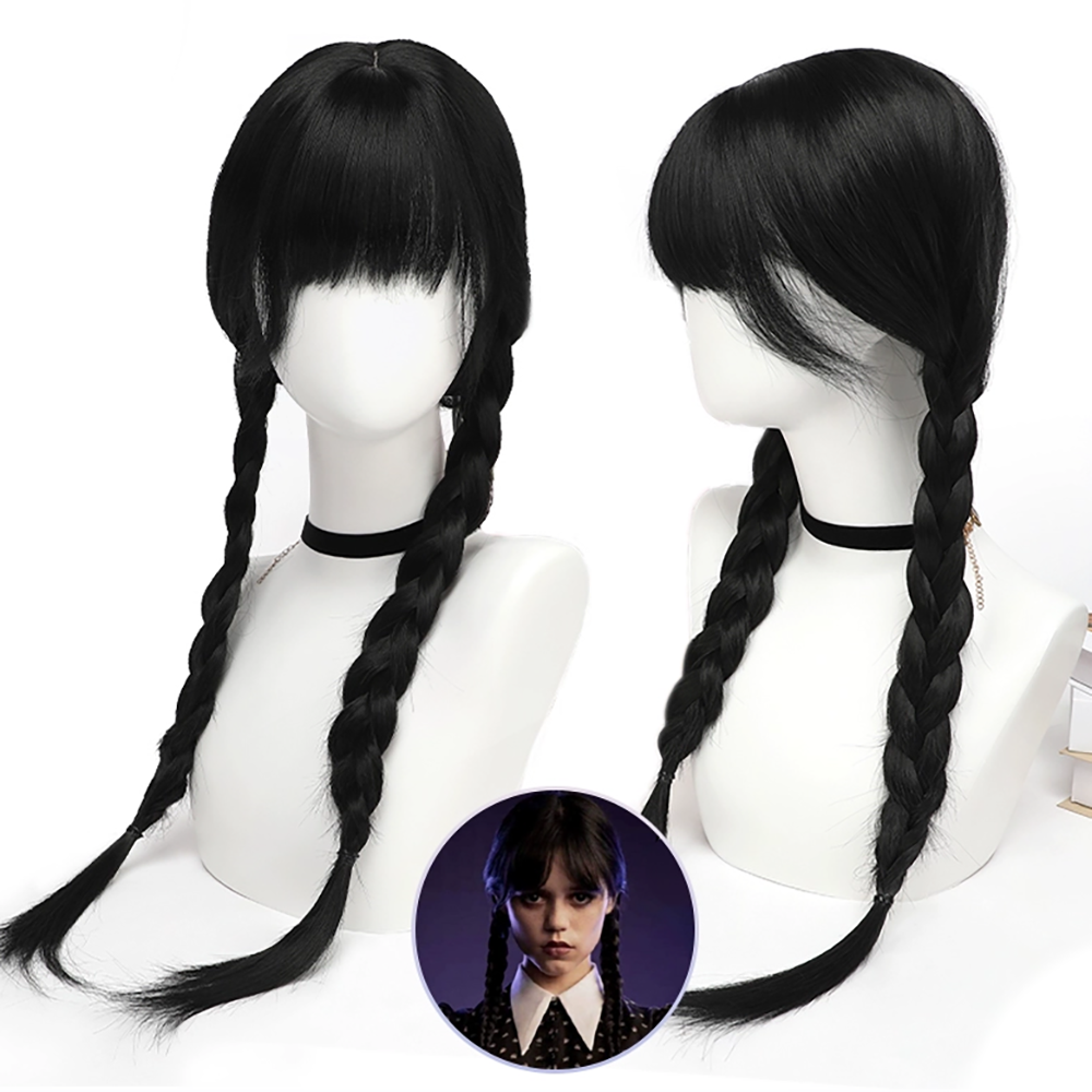  Wednesday The Addams Family Wednesday Addams Black Cosplay Wig