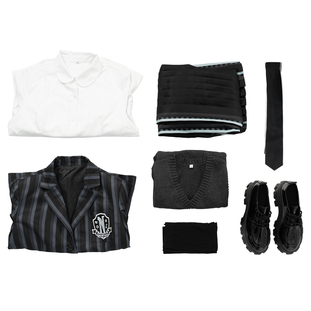  Wednesday The Addams Family Wednesday Addams Nevermore Academy uniform Cosplay Costume